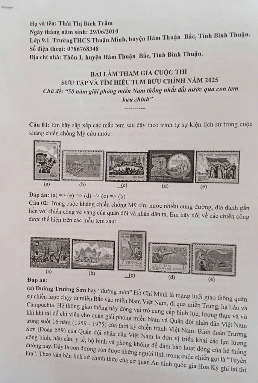 cuộc thi sưu tập và tìm hiểu tem bưu chính